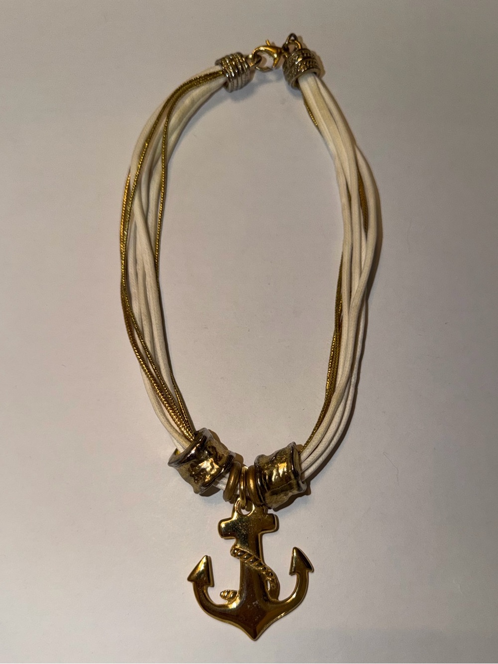 Vintage Runway Gold-Tone Chunky Anchor Rope Neckkace